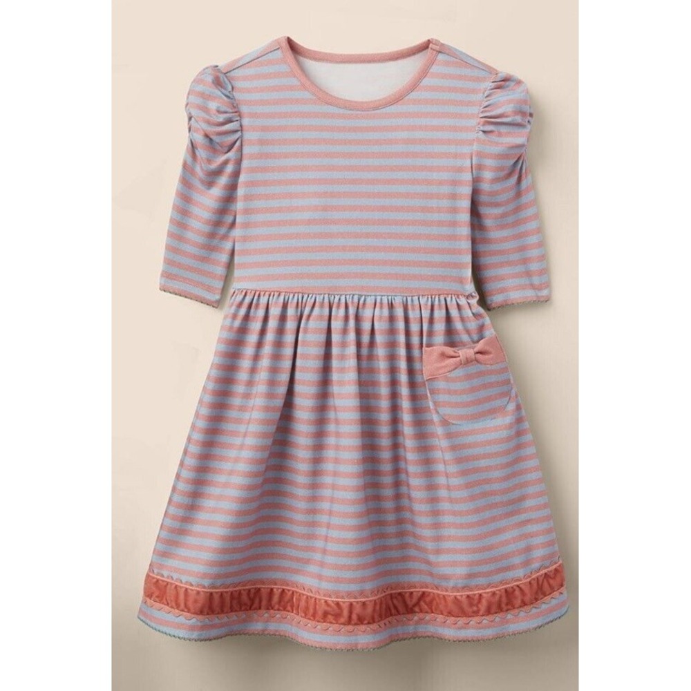 Matilda Jane Girls First in Line Striped Knit Lap Dress Size 8 New